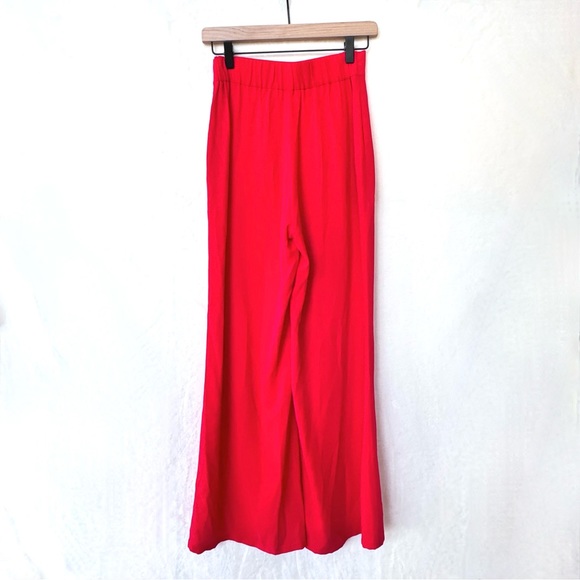 Leith Red High-Waisted Wide Leg Pants - Picture 3 of 4